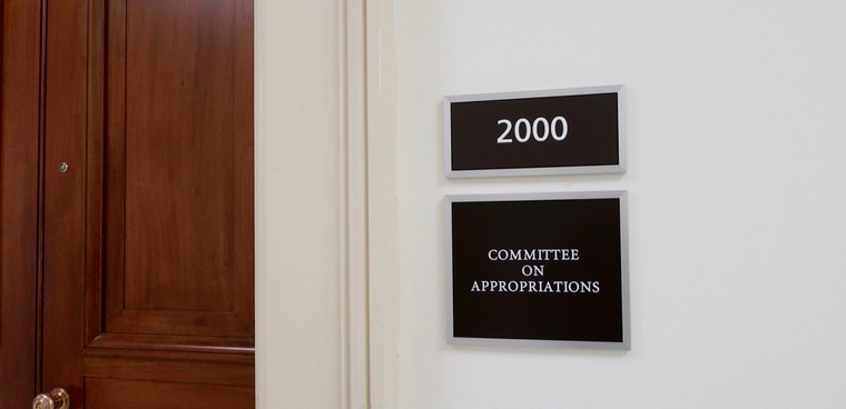 US HOUSE REPRESENTATIVE COMMITTEE ON APPROPRIATIONS - office entrance sign - Rayburn House Office Building Editorial credit: DCStockPhotography / Shutterstock.com