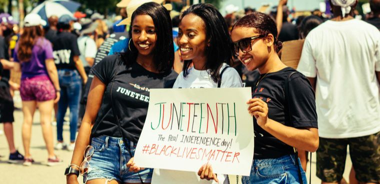 Juneteeth Celebration in Grant Park, Chicago on June 19, 2020. Editorial credit: Antwon McMullen / Shutterstock.com